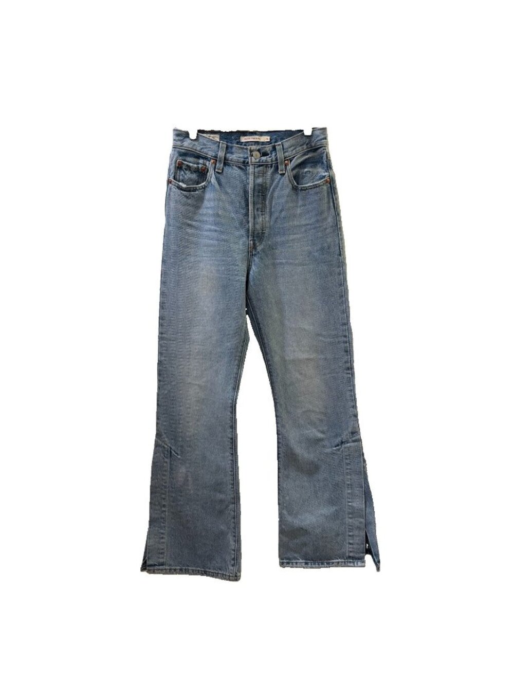Levi's Premium Ribcage Flare Jeans Light Wash Blue Denim High Rise 26
